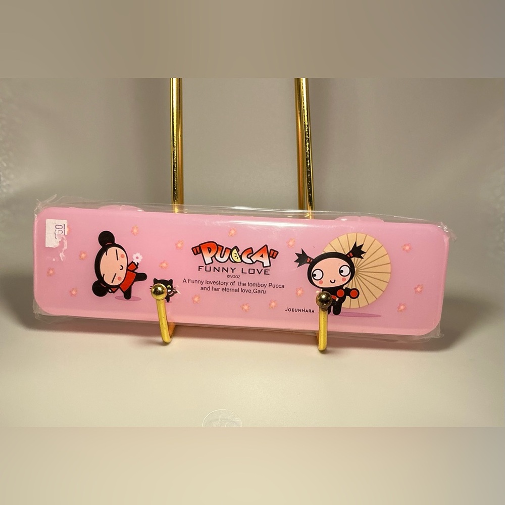 Rare Vintage Pucca Funny Love New plastic Pencil Case Pencil Box